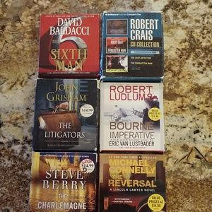 Seven audiobooks on cds